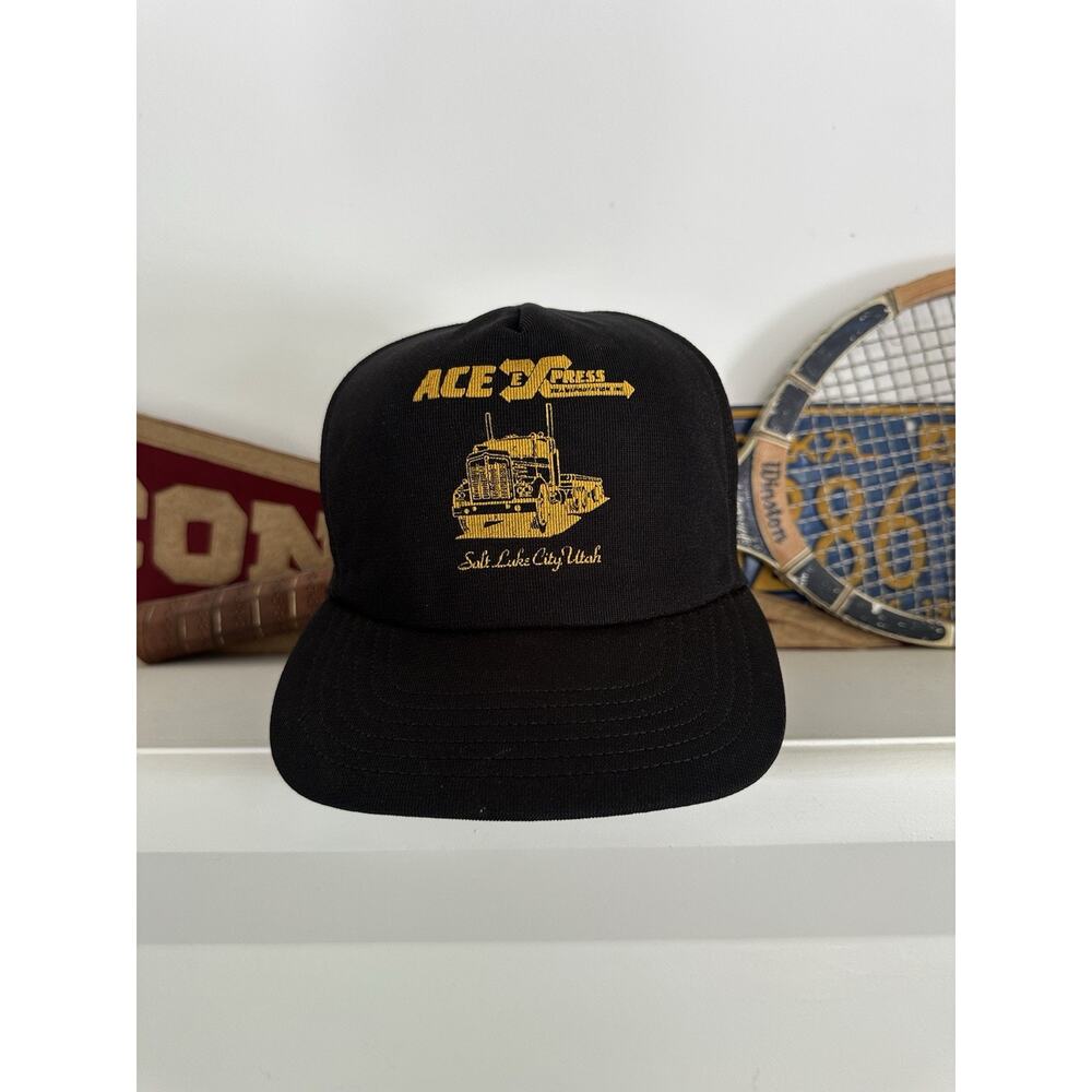 Vintage 80s Trucker Hat Ace Express Sal Lake City Utah Snapback